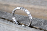 14k White Gold Diamond Large Anniversary Wedding Engagement Love 3mm Ring Band Bridal Stacking Stackable