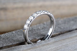 3mm 14k White Gold Diamond Large Anniversary Wedding Engagement Love 3mm Ring Band Bridal Stacking Stackable