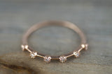 14kt Rose Gold Diamond Vine Large Ring Crown Vintage Design Rope Classic Milgrain Infinity Bezel Band