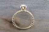14k Gold Fire Opal Oval Bead Ring