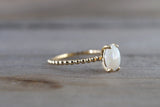 14k Rose Gold Fire Opal Oval Ring Bead