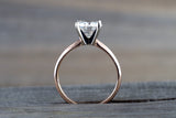 14k Gold Solitaire Round Moissanite 7.5mm Engagement Ring