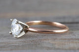 14k Gold Solitaire Round Moissanite 7.5mm Engagement Ring