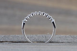 14k White Gold Diamond Stackable Band Engagement Promise Ring Love Bead Single Prong