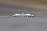 14k White Gold Diamond Stackable Band Engagement Promise Ring Love Bead Single Prong
