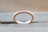 14kt Rose Gold Diamond Milgrain Etching Vintage Wedding Engagement Anniversary Band Ring Filigree Vine