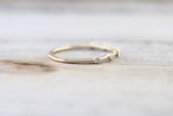 14kt Yellow Gold Diamond Vine Ring Crown Design Classic Milgrain Infinity Bezel Band