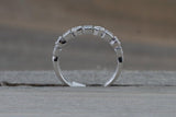 14K White Gold Art Deco Diamond Wedding Milgrain Etching Vintage Classic Ring