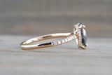 Ondrea 8x6mm Pear Moissanite Hidden Under Open Gallery Halo Diamond Engagement Ring M3094