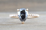 Ondrea 8x6mm Pear Moissanite Hidden Under Open Gallery Halo Diamond Engagement Ring M3094