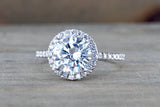 Round Halo Moissanite Diamond Ring M3098