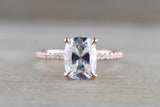 14k Gold Elongated Old Mine Cut Moissanite Diamond Ring Engagement M3096