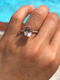 Liz Morganite Ring 14k Gold Oval 10x8 Solitaire