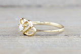 Yellow Gold Diamond Heart Wing Ring Closeout
