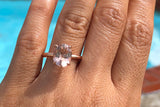 Liz Morganite Ring 14k Gold Oval 10x8 Solitaire