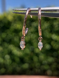 14k Rose Gold Marquise Diamond Dangling Hoop Earring