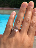 Liz Morganite Ring 14k Gold Oval 10x8 Solitaire
