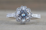 SPECIAL 1 Only Cushion Cut Moissanite 6mm Diamond Halo Engagement Ring M3096