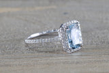 Rebecca cushion Aquamarine Diamond Halo ASPER1430042