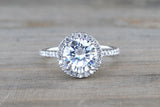 Round Halo Moissanite Diamond Ring M3098