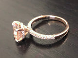 Round Hidden Under Halo Morganite Diamond Ring
