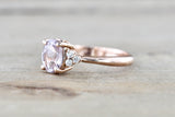 Leila Pink Sapphire GIA Certified Gemstone on Rose Gold Diamond Ring