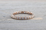 18kt Diamond Eternity Ring Vintage Milgrain Bezel B10089