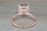 Double Hidden Halo Cushion Morganite 9mm ASPER1430038