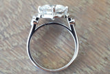 Lab Grown Diamond Cushion Cut Moissanite 9x9mm Art Deco Vintage Halo Diamond Ring M3091