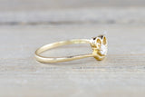 Yellow Gold Diamond Heart Wing Ring Closeout