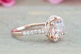 Rope Twist Halo Morganite Diamond Round