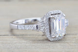 Emerald Cut Moissanite Grandeur Ring M3086