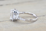 Emerald Cut Moissanite Grandeur Ring M3086