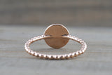 Large Gold Diamond Pave Disk Ball Bead Signet Ring FR01012