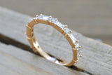 Baguette and Round Diamond Band Ring B10093