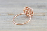Penelope Round Morganite 3D Halo Ring M3087