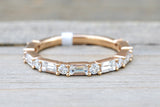 Baguette and Round Diamond Band Ring B10093