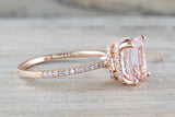 Double Hidden Halo Elongated Cushion Morganite ASPER1430046