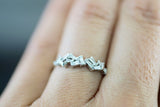 18k White Gold Staggered Diamond Baguette Ring Band ASPBR010025