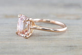 Liz Morganite Ring 14k Gold 10x8mm Cushion Cut