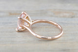 Liz Morganite Ring 14k Gold 10x8mm Cushion Cut
