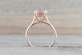 Liz Morganite Ring 14k Gold 10x8mm Cushion Cut
